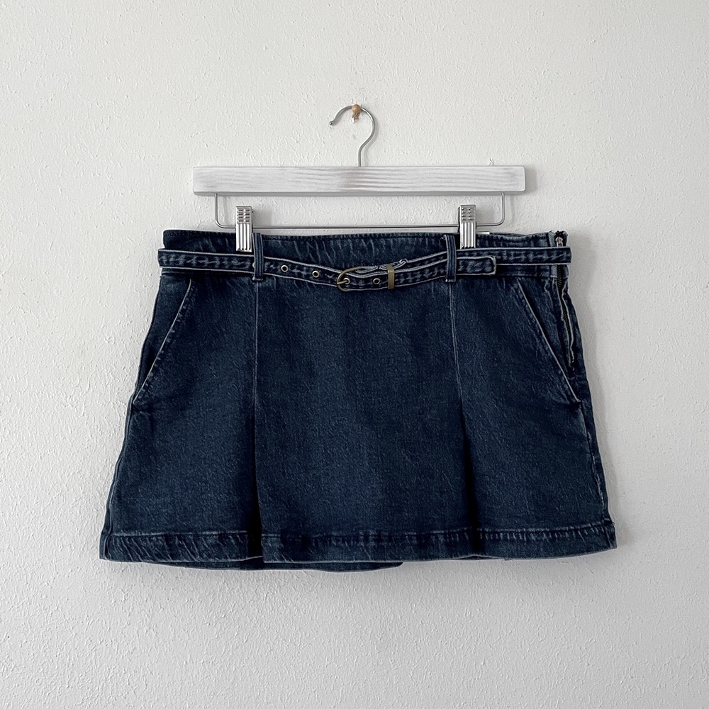 American Eagle Mini Skort Low Rise Y2K Denim Skirt w shorts Blue